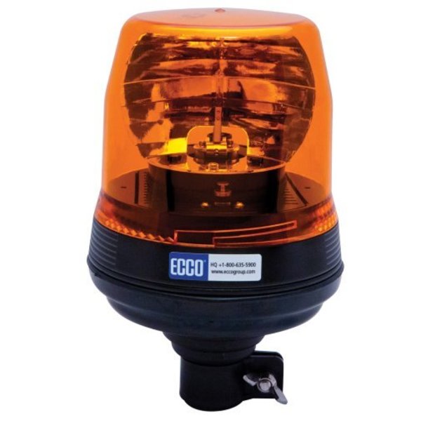 Ecco Safety Group ROTATING BEACON: LOW PROFILE, 12VDC, 160 FPM, FLEXI DIN POLE MOUNT, AMBER 5810A